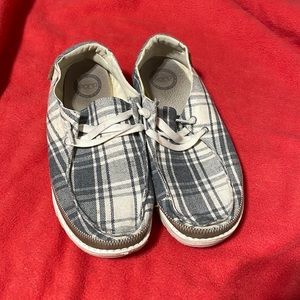 Blue Plaid Hey Dudes